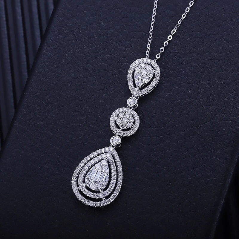 The Aazuo 18K Original White Gold Water Drop Necklace