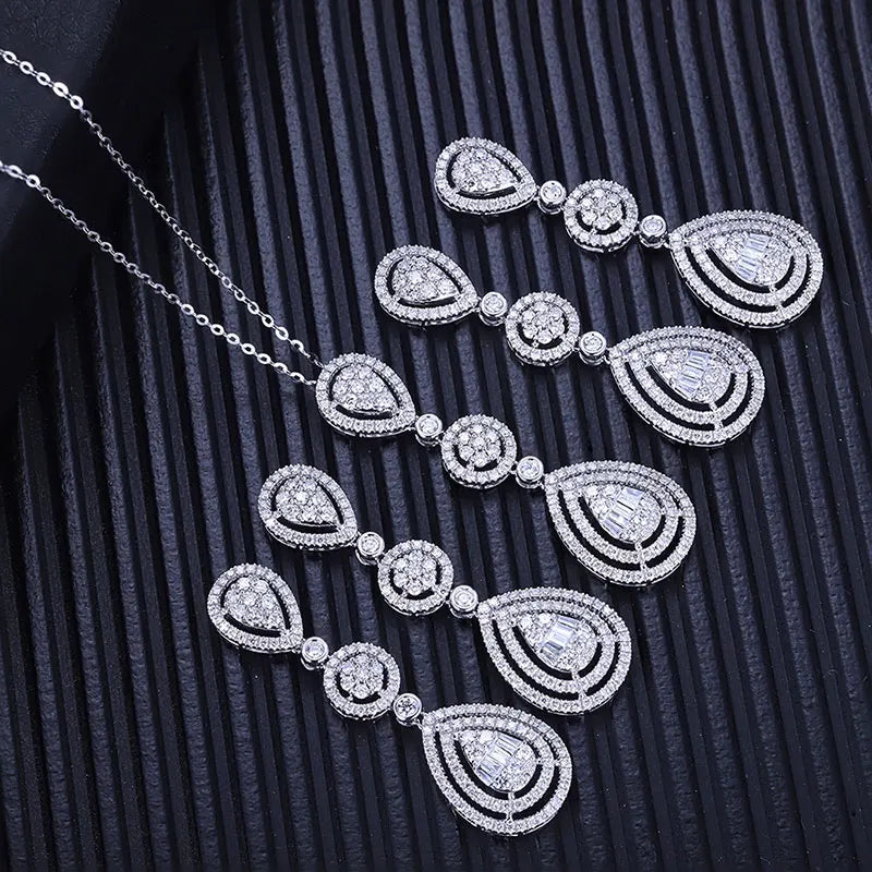 The Aazuo 18K Original White Gold Water Drop Necklace